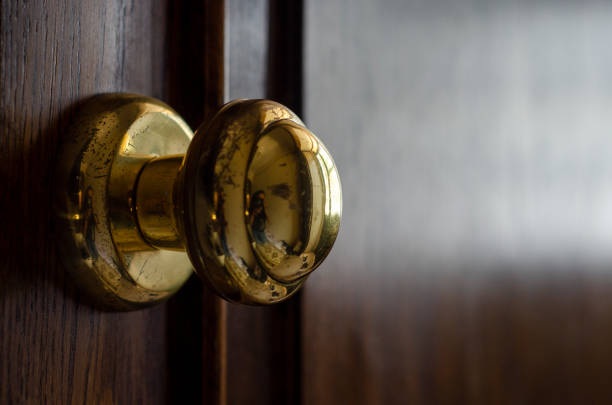 Gold Door Handle, Shiny, Vintage