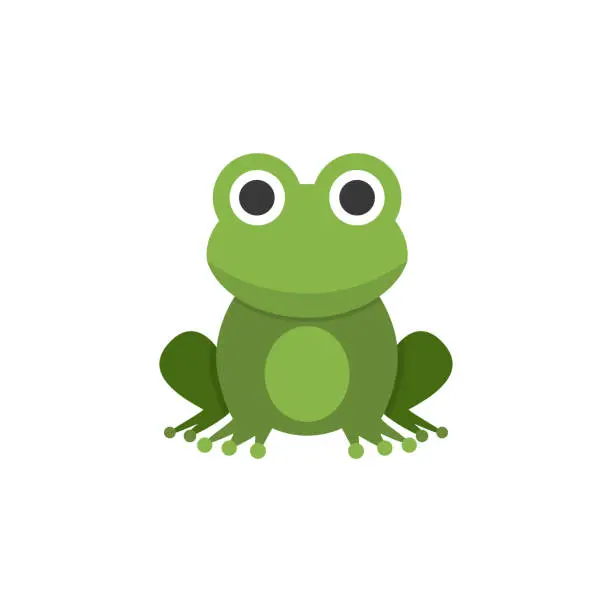 Vector illustration of Frog. Flat color icon. Animal vector illustration