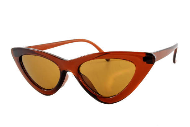 Brown Cat Eye Sunglasses Isolated on White