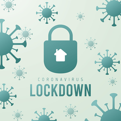 Coronavirus lockdown icon. Flat Design. Covid-2019 (2019-nCoV). Vector Illustration.