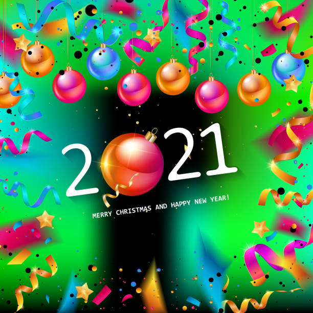 frohes neues jahr 2021 konfetti-banner - 11892 stock-grafiken, -clipart, -cartoons und -symbole