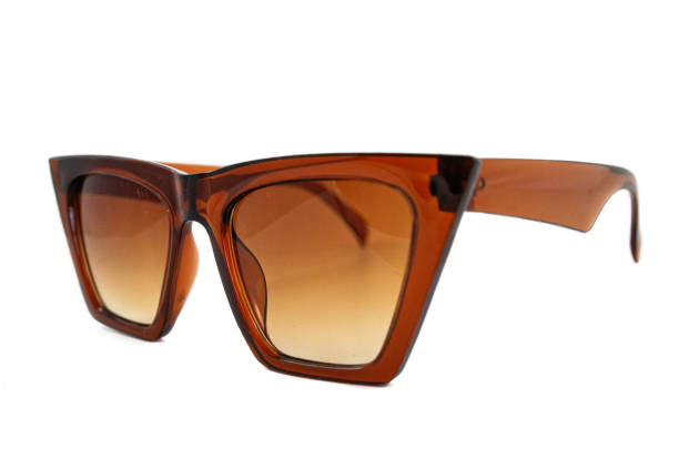 istock Brown wayfarer sunglasses isolated on white 1214657957