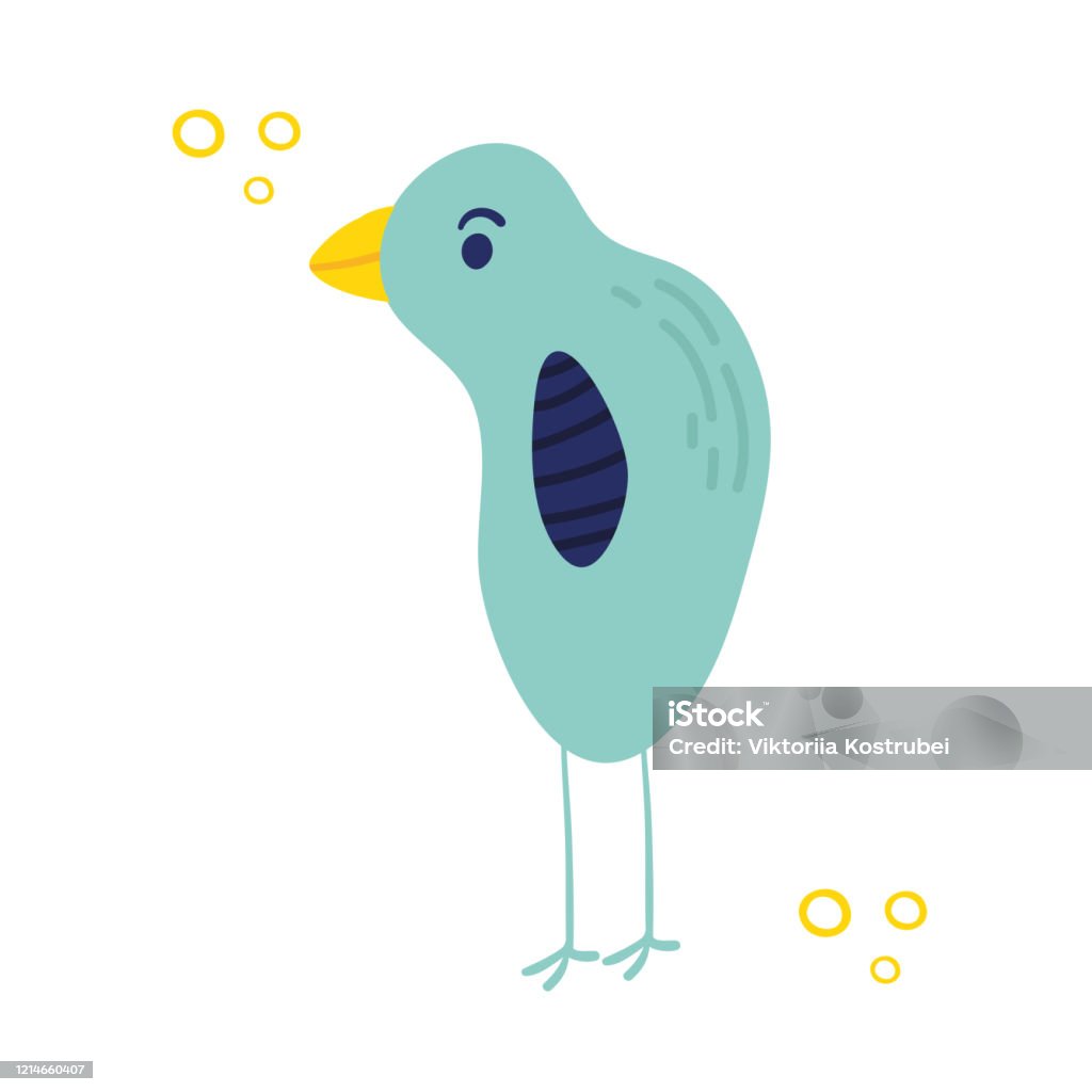 Con Chim Ngớ Ngẩn Hình Minh Họa Vector Vẽ Tay Phẳng Nhân Vật Hài ...