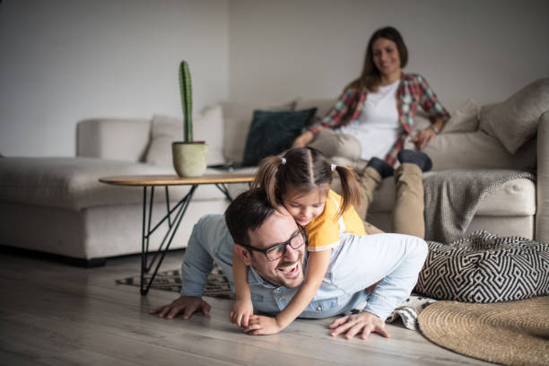 istock It's not family bonding time without a bit of fun. 1214665687