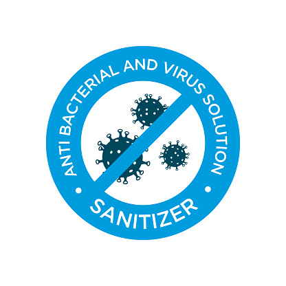 Round symbol for disinfectant gel labels.