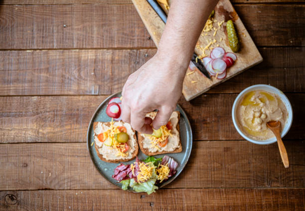 Breakfast with homemade hummus