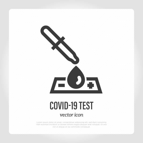 Coronavirus test. Pipette drops blood. Medical test for COVID-19. Healthcare and medical vector illustration. Coronavirus test. Pipette drops blood. Medical test for COVID-19. Healthcare and medical vector illustration. blood testing stock illustrations