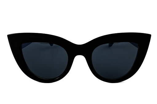 Black Cat Eye Sunglasses Isolated on White