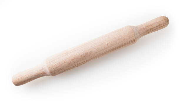 istock Wooden rolling pin isolated on white background with clipping path 1214674630