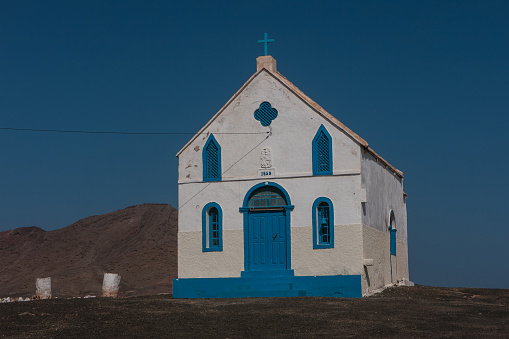 Small church in the desert of cape verde islands