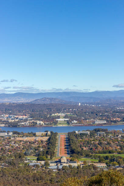 istock Skyline at Mount Ainslie Lookout in Canberra, Australia 1214678545