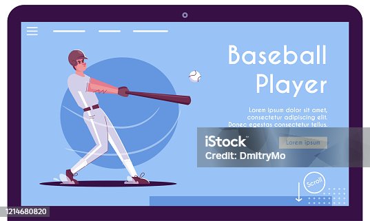 istock Baseball player is training. Character design. Cartoon flat illustration 1214680820