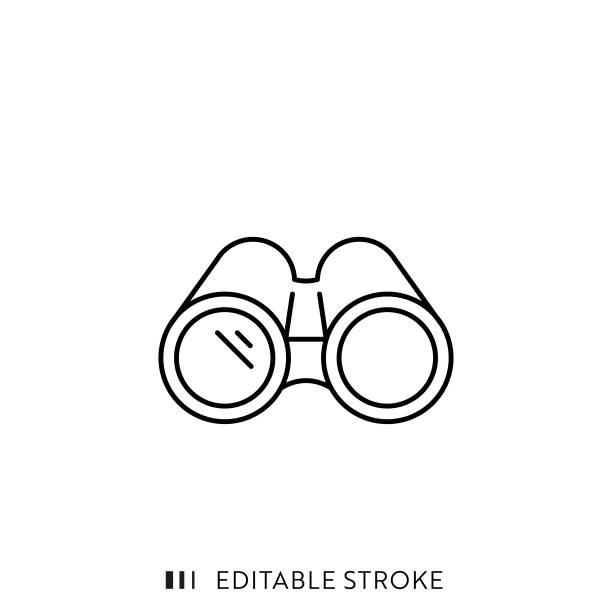 Binoculars Line Icon with Editable Stroke and Pixel Perfect. Binoculars Icon with Editable Stroke and Pixel Perfect. binoculars stock illustrations