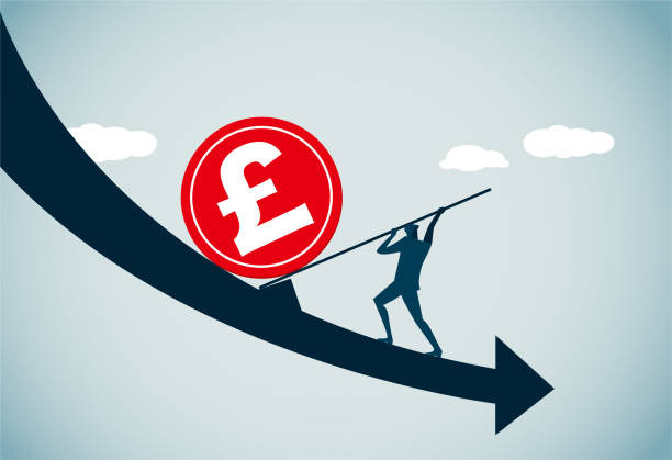 inflation commercial illustrator british falling pounds stock illustrations