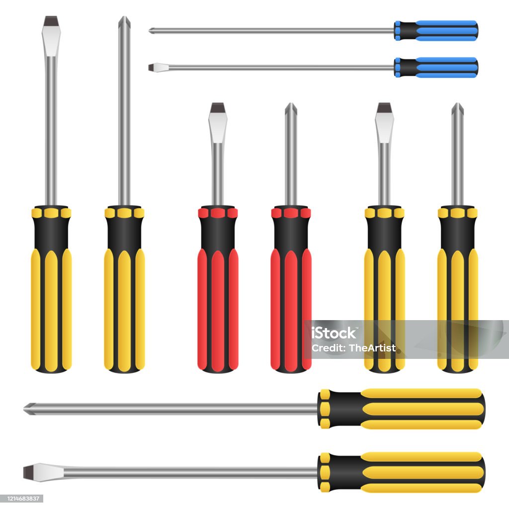 Screwdriver Set Graphics Screwdriver Set Vector Design Illustration Isolated On White Background ...