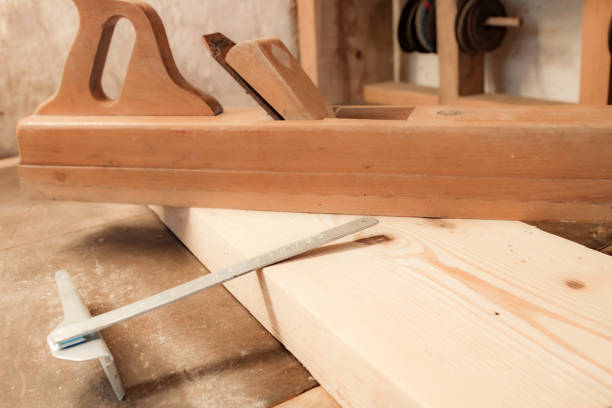 istock Various carpenter's tools on a wooden table ready for repair. 1214685234