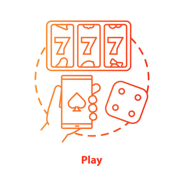 Play concept icon. Slots machine, one armed bandit games idea thin line illustration. Gambling addiction. Games of chance. Mobile casino and betting. Vector isolated outline drawing Play concept icon. Slots machine, one armed bandit games idea thin line illustration. Gambling addiction. Games of chance. Mobile casino and betting. Vector isolated outline drawing casino illustrations stock illustrations