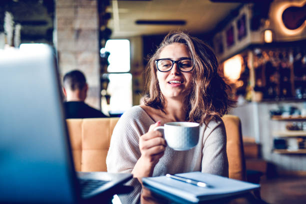 istock Work Starts With The Morning Coffee For Cute Female 1214689020
