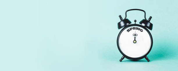 istock Vintage alarm clock and text 