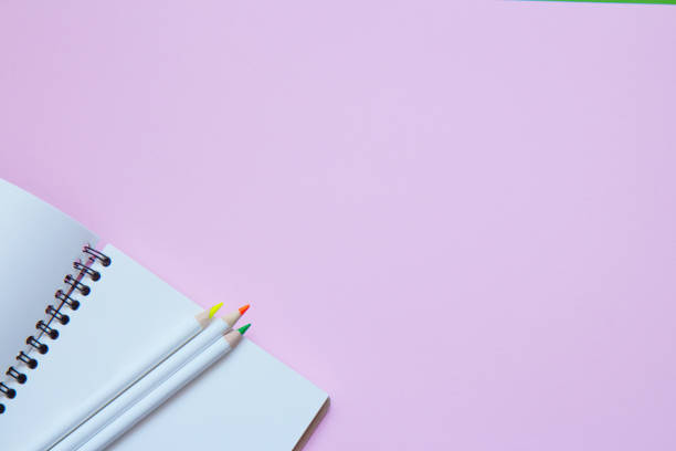 istock Set of stationery on pink background. Flat lay 1214696528