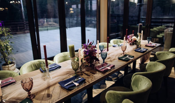 istock Original dining table decoration in the restaurant 1214703650
