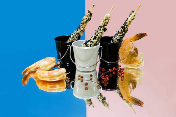 istock Sesame-crusted shrimp in the decorative bucket 1214704353