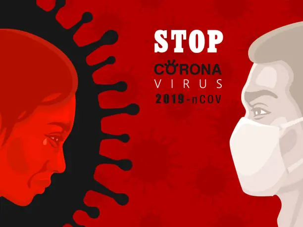 Vector illustration of Coronavirus Disease. Protect Yourself.