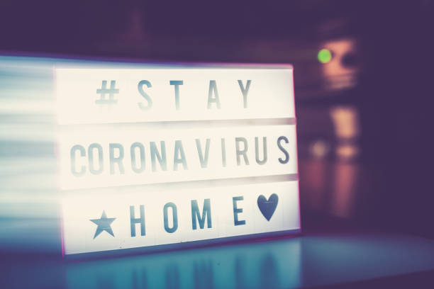 istock Coronavirus, Neon, Warning, Stay home 1214707265