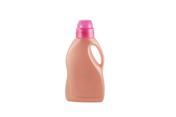 istock Pink plastic bottle for liquid laundry detergent, cleaning agent. 1214709661
