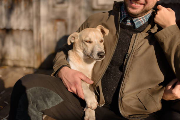 istock Lovely couple spending autumn day outdoors with their dog 1214710824