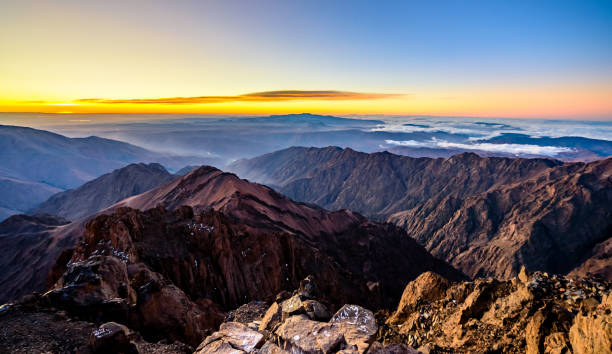 istock Sunrise on the summit of Jebel Toubkal 1214711663