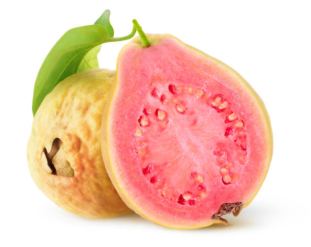 istock Isolated cut yellow guavas 1214712592