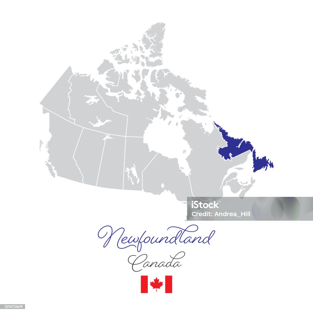Newfoundland Abstract Map Newfoundland In Canada Vector Map Illustration Stock Illustration ...