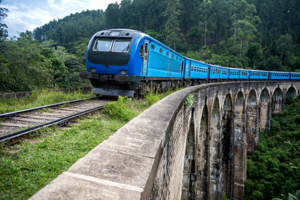 istock Train arriving at famous Nine arches bridge in Ella, Sri Lanka 1214713667