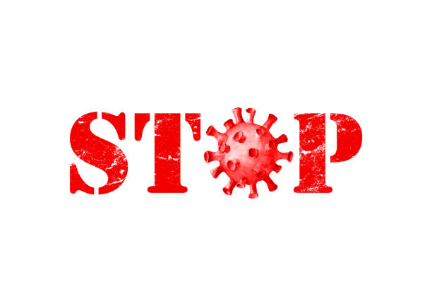 istock Red sign Stop Coronavirus isolated on white background. Dangerous respiratory corona virus 1214714821