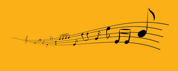 музыкальные ноты каракули - music sheet music treble clef musical staff stock illustrations