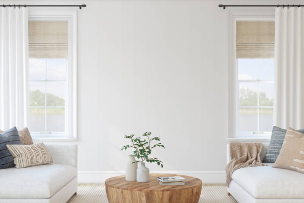 Modern living-room interior. 3d render. stock photo