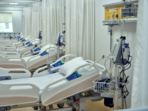 istock Empty beds detail in the emergency room. 1214721164