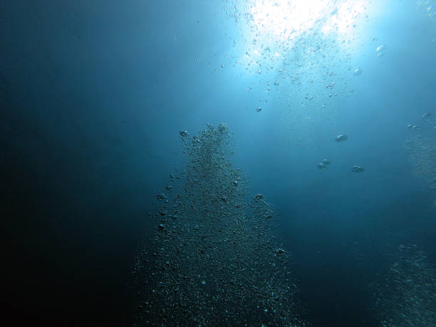 istock Bubble in the Blue Sea Underwater Ambiance 1214721806