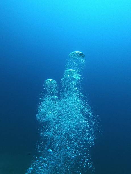 istock Bubble in the Blue Sea Underwater Ambiance 1214721823