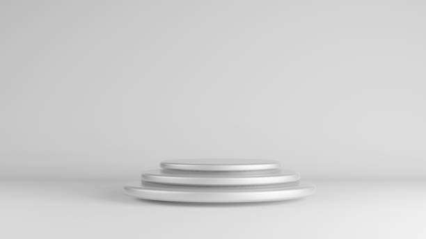 istock gray and white stage on dark and background for present product 1214722832