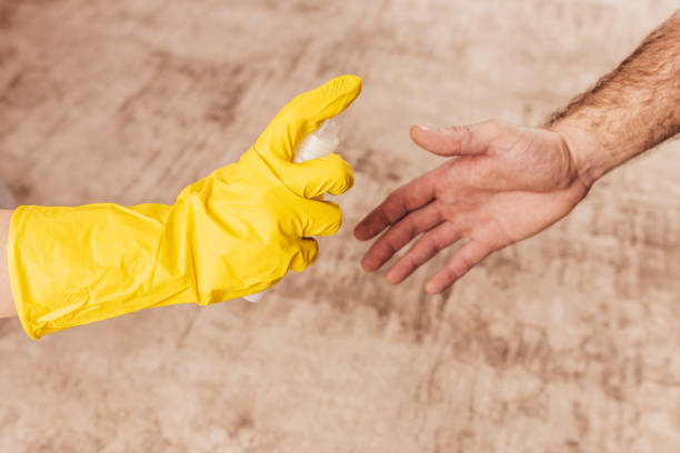 istock Coronavirus protection - carelessly outstretched hand for a handshake 1214723042