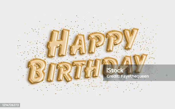Happy Birthday Made Of Balloon Letters On White Background Stock Photo - Download Image Now