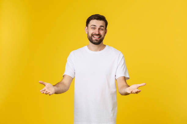 istock Young handsome cool man feels confident giving a hug to the camera. 1214726734