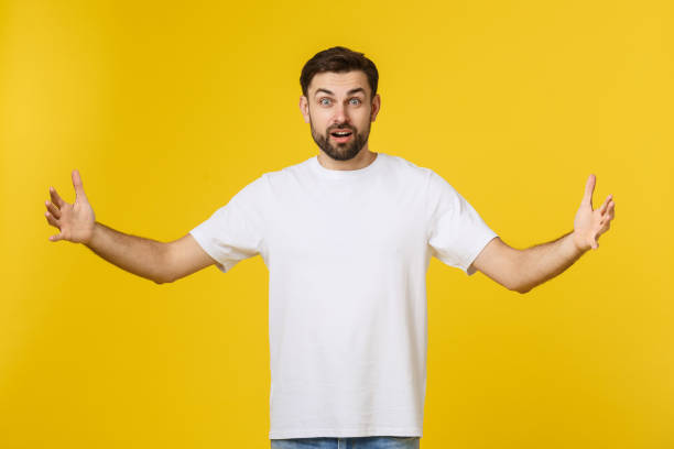 istock Young handsome cool man feels confident giving a hug to the camera. 1214726755