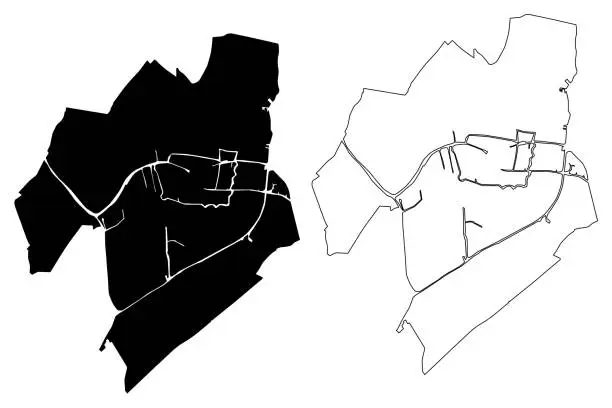 Vector illustration of Leiden City map