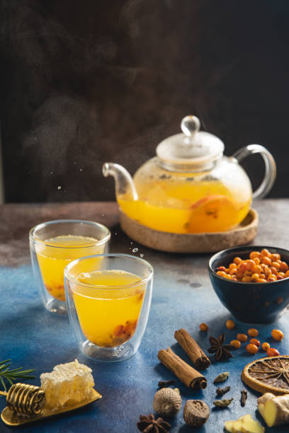 istock Immune support, alternative medicine sea buckthorn tea 1214728444