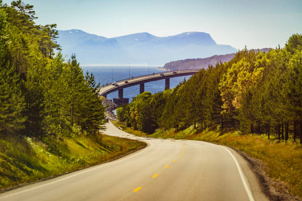 istock Road bridge Bolsoya, coast landscape Norway 1214728576