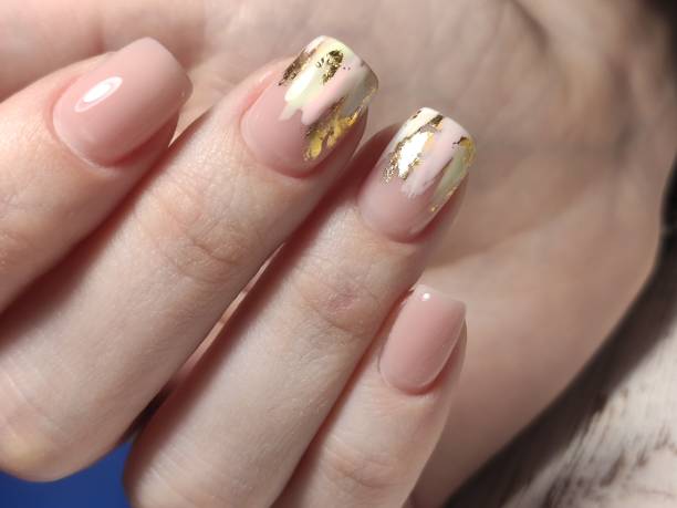 istock Amazing natural nails. Women's hands with clean manicure 1214731812
