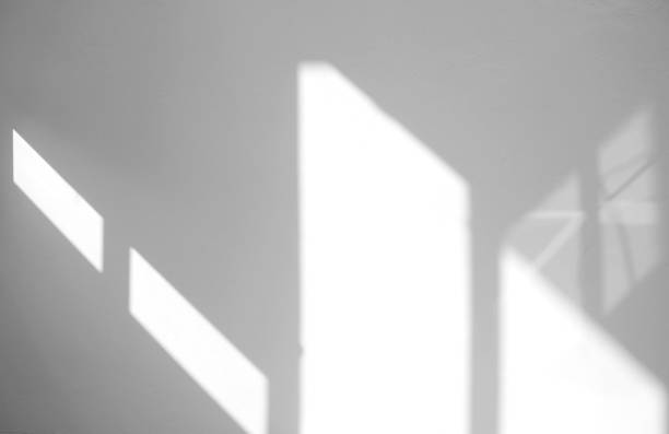 istock Window natural shadow overlay effect on white texture background, for overlay on product presentation, backdrop and mockup 1214734141